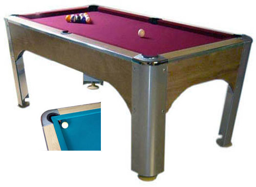 Mesa de Billar Doble Sistema de Juego (Americano y Carambola) modelo "BillarPRO", campo de juego 2,2m. x 1,1m.