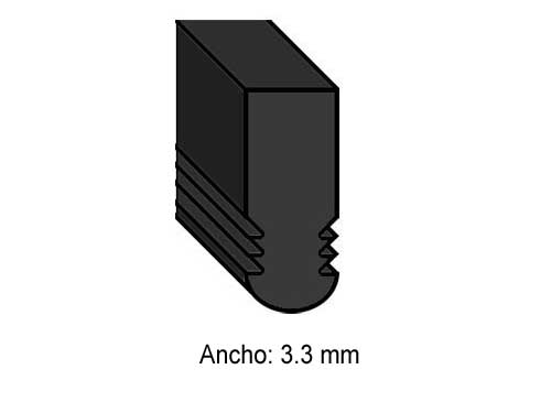 Junquillo negro 3.3mm para tapizados de las bandas de mesas de billar sam, para paños atlas, precio por metro