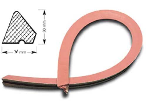 banda de caucho con trama textil para mesa de billar carambola, medidas 30x30 mm,  tira de 3,00m