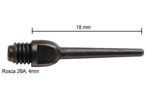 bolsa de 100 puntas para dardos keypoint, microtips, corta, rosca fina 2 ba =4mm, longitud 18 mm, color negro