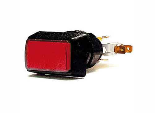 Pulsador, botón, Rectangular, Rojo, Luz, 33x51 mm