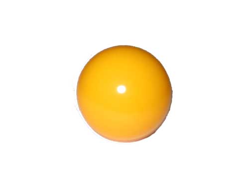 - bola baquelita, superdura y más pesada,  amarilla, para futbolines, diámetro 34mm,  peso 36 grs.