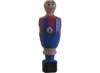 jugador, muñeco, de futbolín, de madera, pintado a mano, azulgrana, altura 119 mm, con imán de neodimio para pegar en superficies metálicas ferromagnéticas