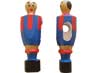 jugador, muñeco, de futbolín, madera, tope, azulgrana, standar, medidas A= 48 mm, B= 71 mm, H= 119 mm