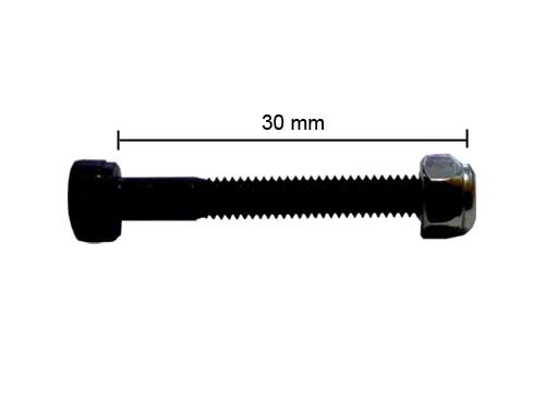 tornillo para jugador, muñeco, de futbolín de aluminio, medidas 4 x 30 mm, cabeza allen, incluye tuerca