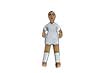 jugador, muñeco, de futbolín, aluminio, blanco, para barra de 14mm, delgado, medidas: A(altura cabeza-centro barra)=54mm, B(altura pies-centro barra)=65mm, H(altura total)=119mm (incluye los tor