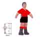 jugador, muñeco, de futbolín, aluminio, rojo, deportin, para barra de 13mm, con ranura vertical delantera