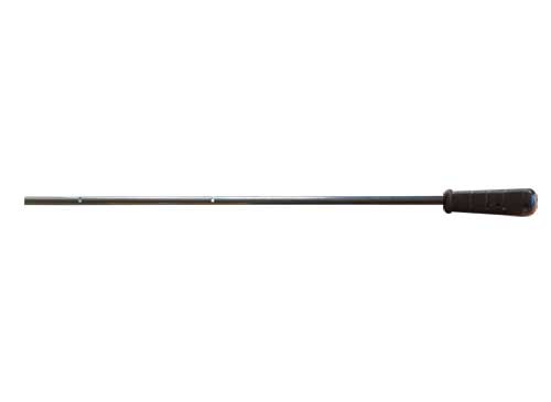 barra futbolín, longitud  124.5cm,   diámetro 14 mm,  3 ranuras, defensa y media, sin taladro para tope de nylon, con puño, mango, compatible presas 2000