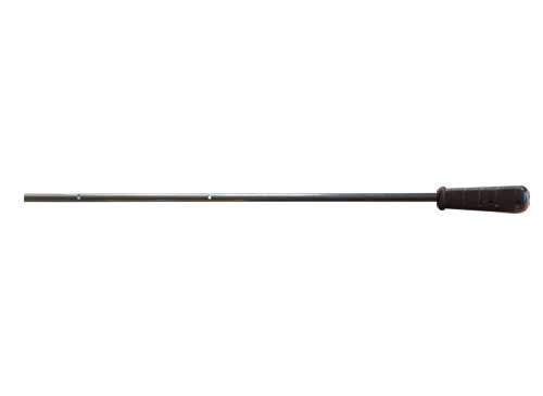 barra futbolín, longitud  126cm,   diámetro 14 mm,  3 ranuras, defensa y media, con taladro para tope de nylon,  con puño, mango, compatible presas 2000
