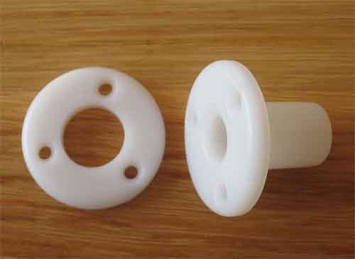 cojinete nylon doble, largo, blanco, para madera ancha, longitud tubo cojinete 38mm, para barra de futbolín de 14mm, Delgado